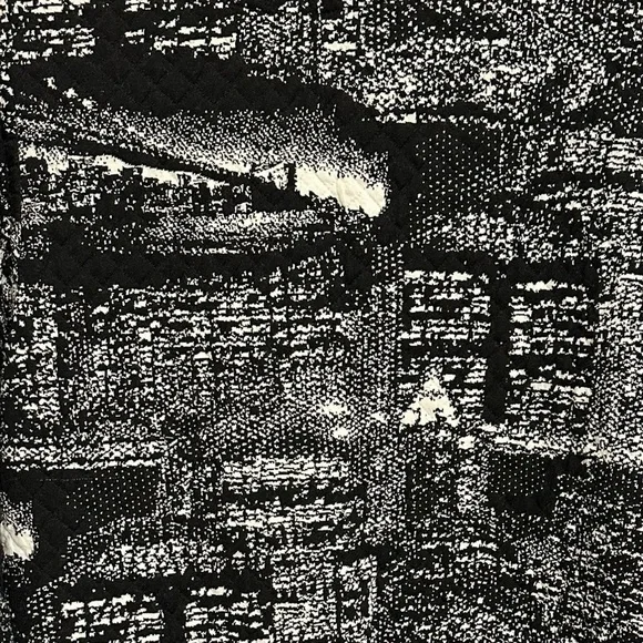 Comfy USA Black White Milan Skyline Monochrome Lagenlook Asymmetrical Jacket - Picture 8 of 8